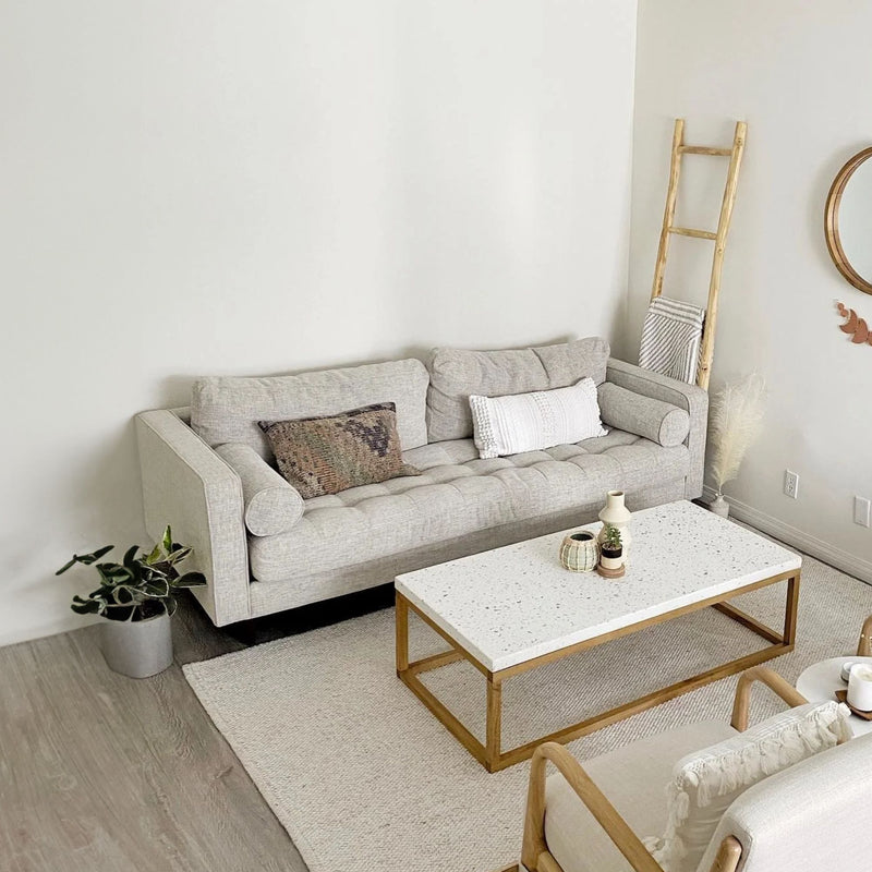 Castle grey fabric sofa in living room