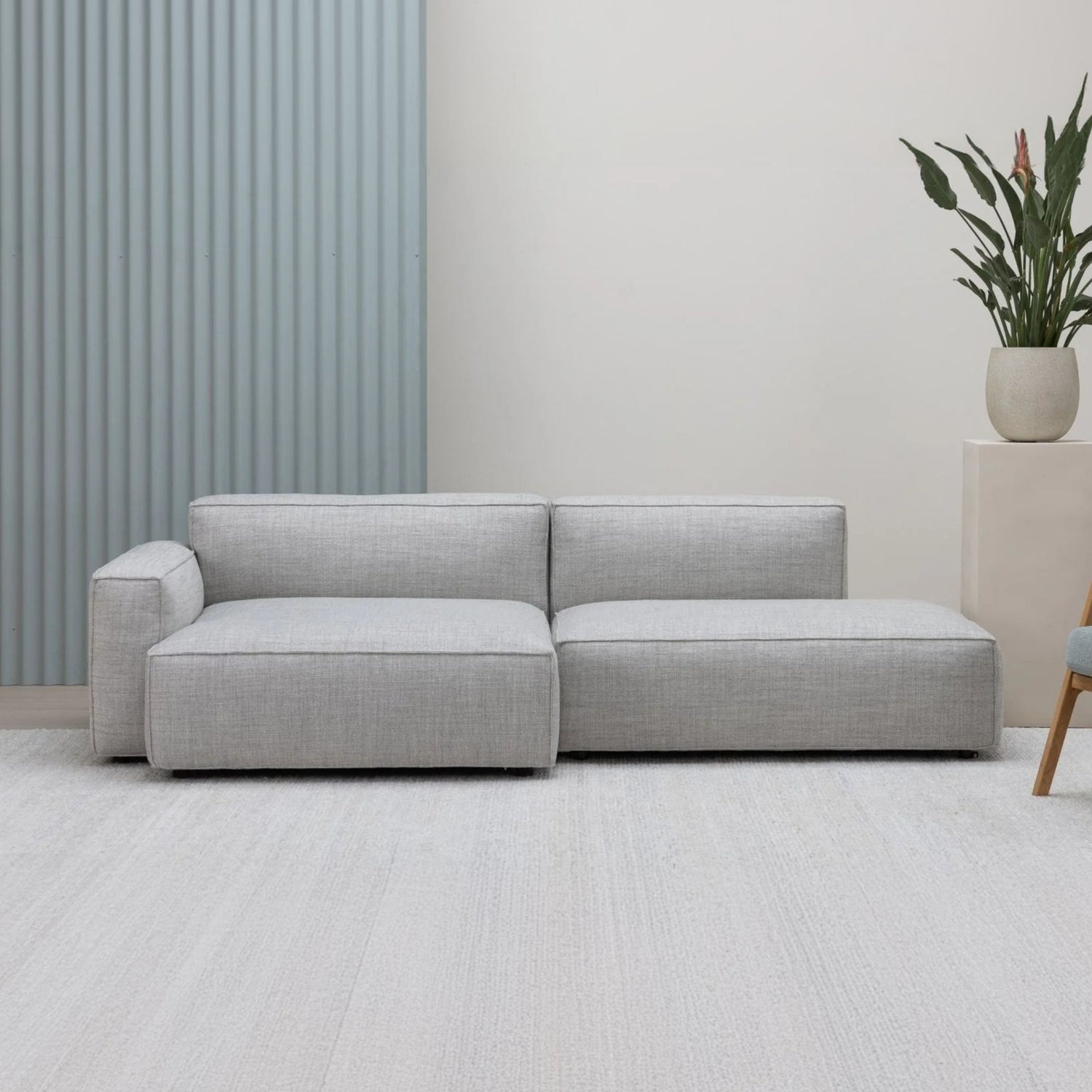 Cubix fabric sectional sofa in grey