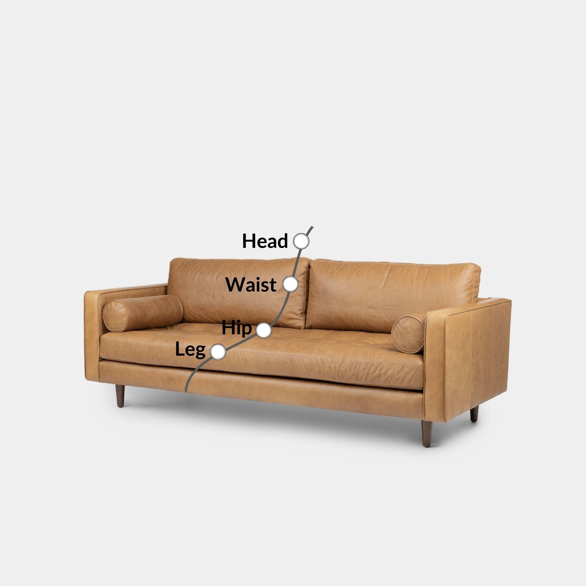 Castle half leather sofa brown