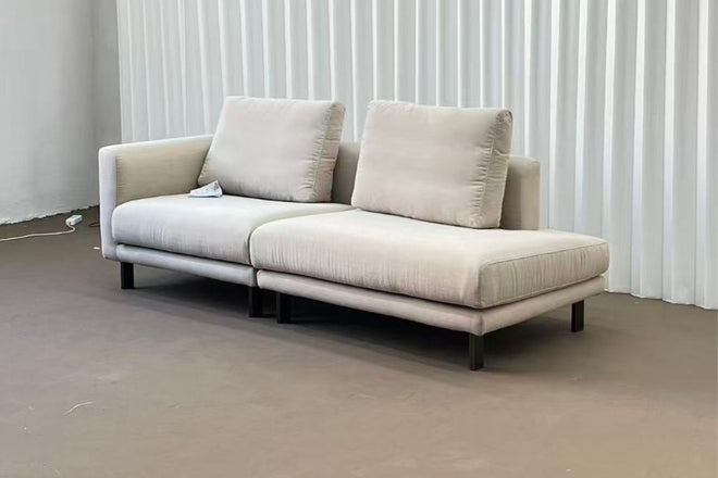 Cedar 210cm Beige (Karmi 03) Fabric One Arm Sofa Nicolette Lee | Sep 25