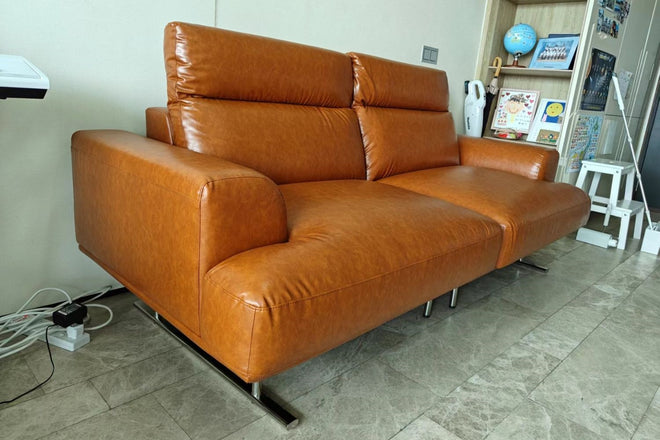 Charles 210cm Dark Brown Faux Leather Sofa Robert Peng | Oct 24