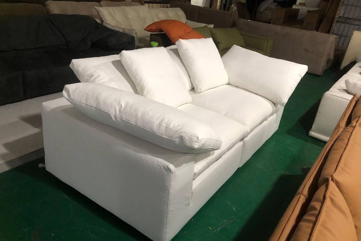 Cloud 228cm White (Medici-01) Fabric Sofa | Dec 23