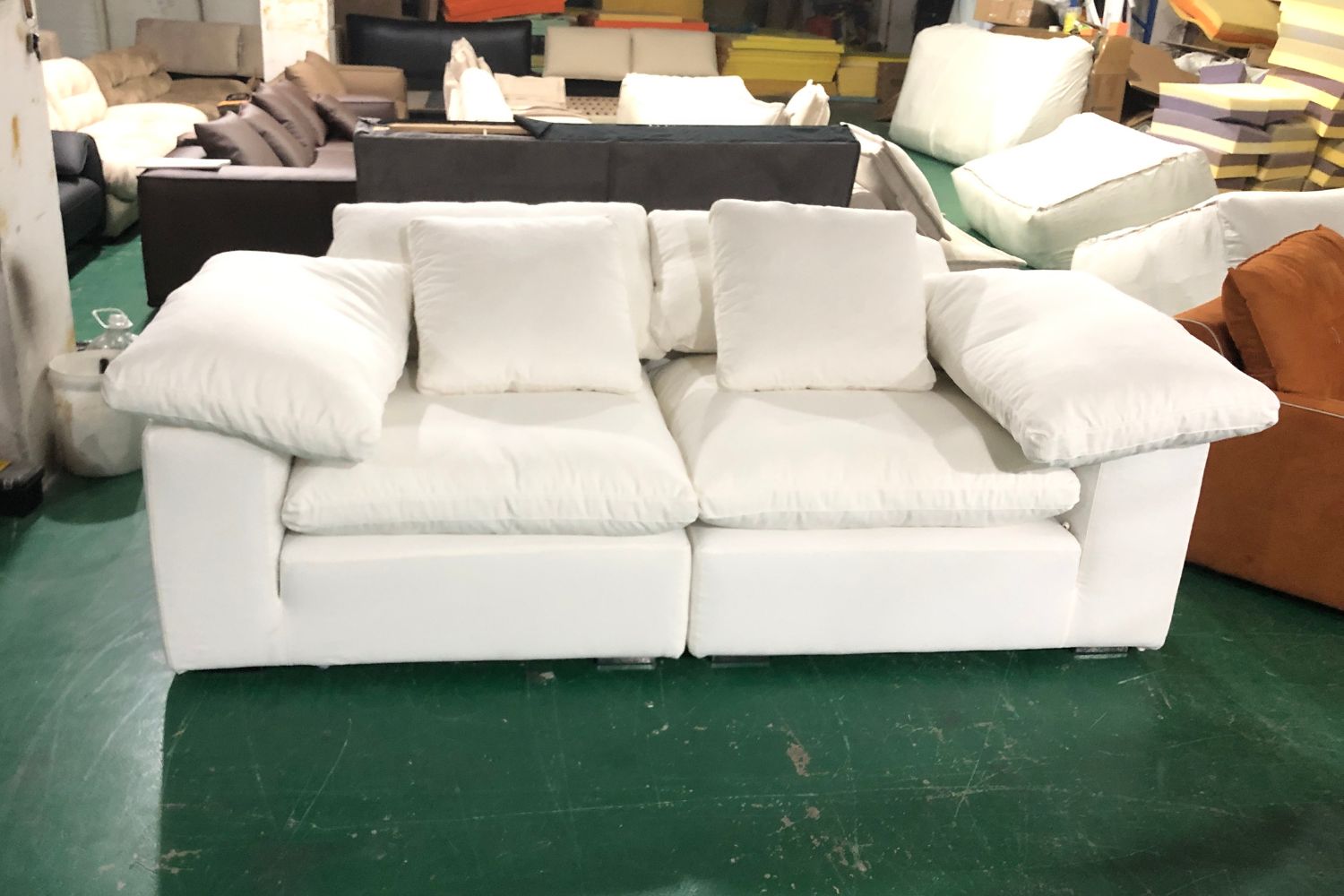 Cloud 228cm White Fabric Sofa | Jan 24