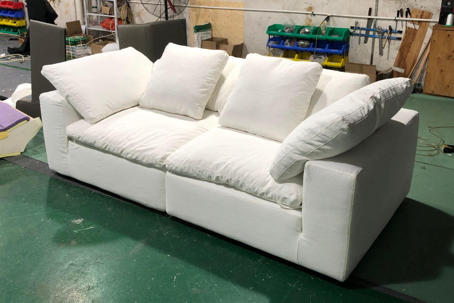 Cloud 228cm White Fabric Sofa | Nov 23