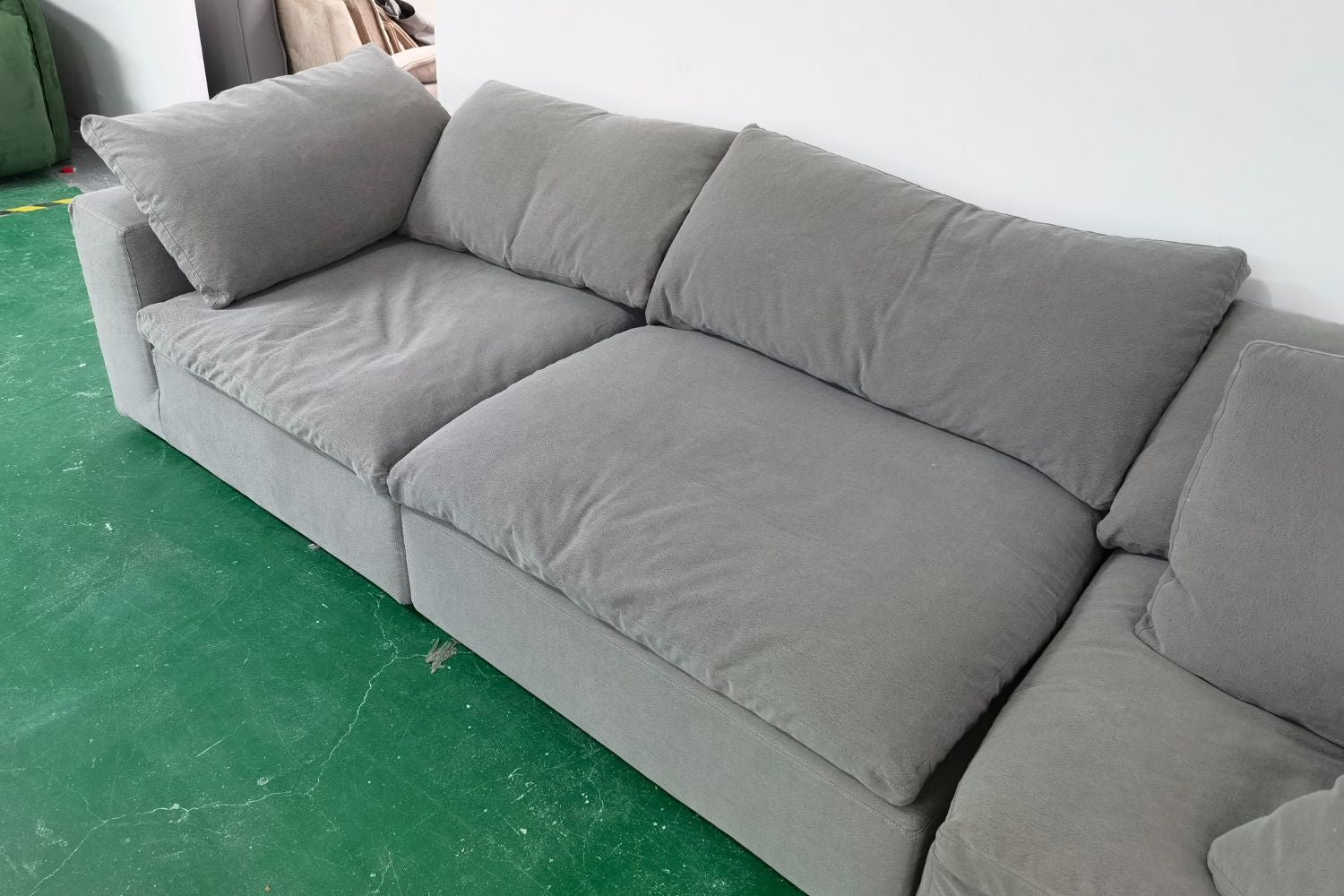 Cloud 330cm Grey Fabric Sofa | Demo