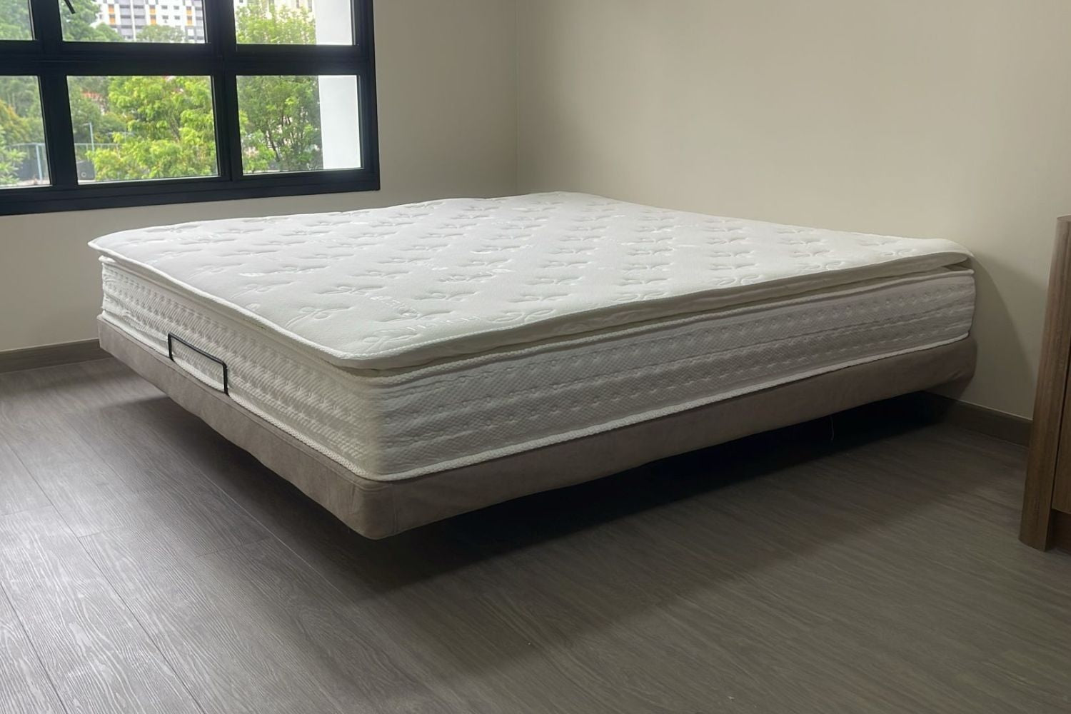 Crystal king size brown fabric bed frame Nur Hanisah | Dec 25