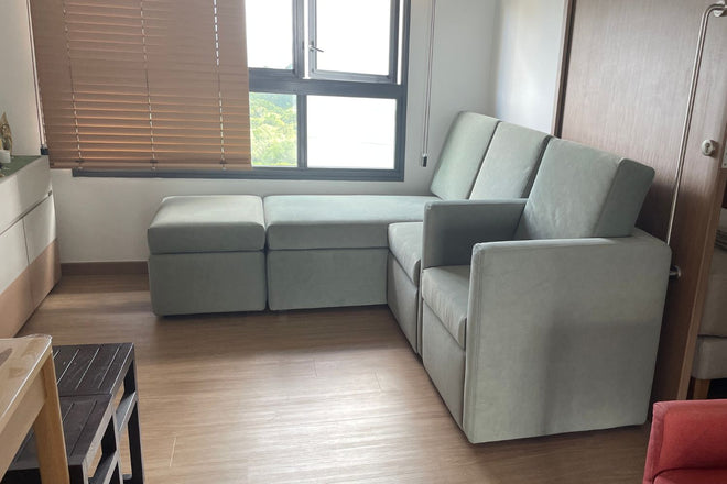 Casa 200cm green fabric sectional sofa set denise oliveiro | dec 25