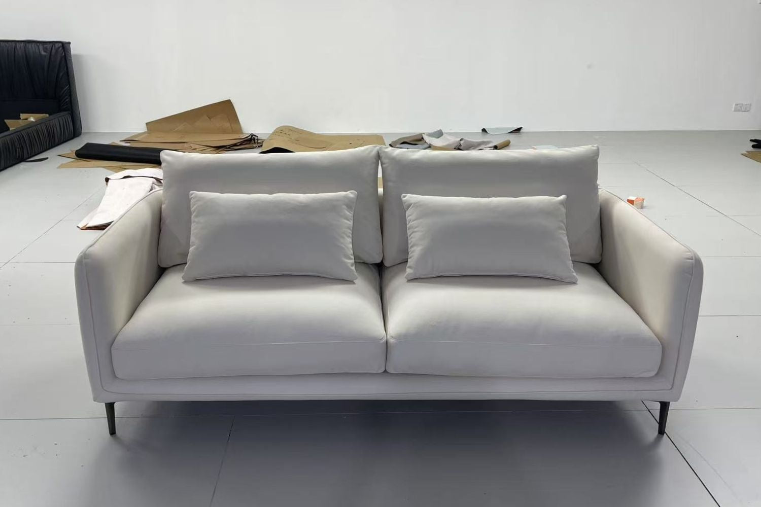 Casper 200cm White (Ease 01) Fabric Sofa Evon | Jun 25