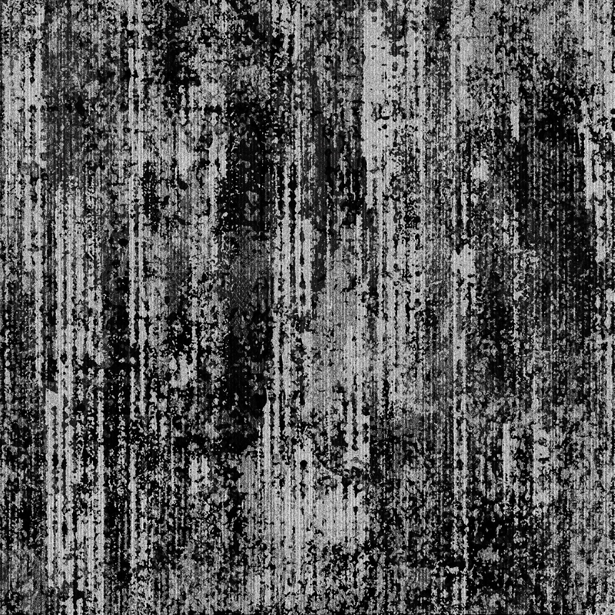 A close-up of a black and white weathered wood texture with vertical grain and distressed markings.