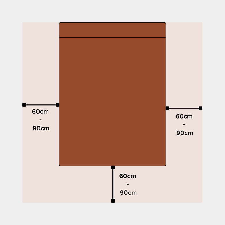 Key bed frame details for Cubix Fabric Bed Frame