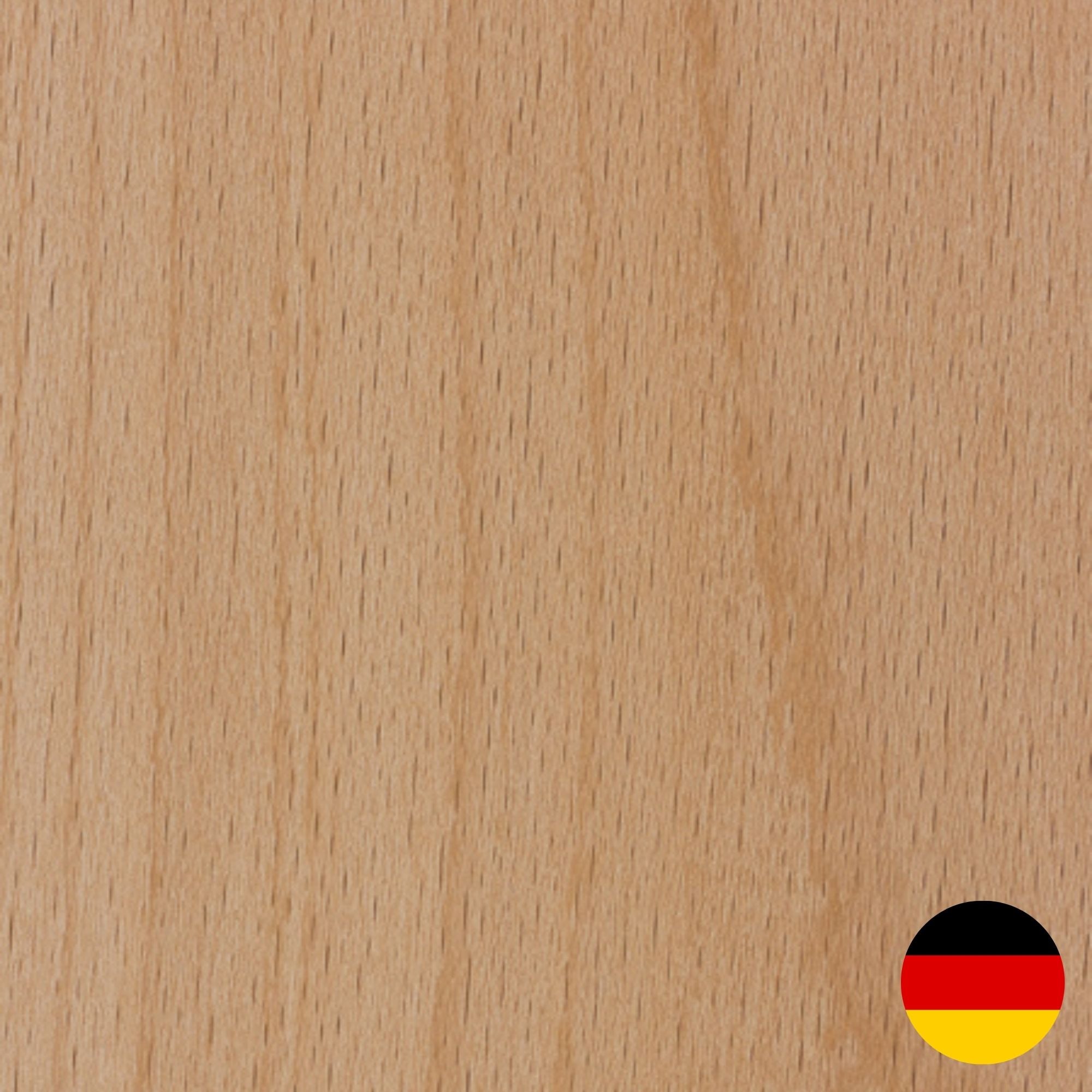 Beech wood grain close up with germany country flag logo