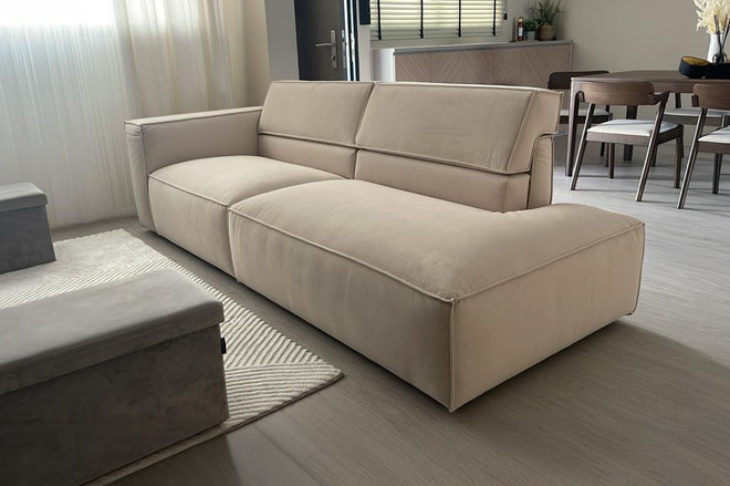 Beige fabric sample sofa