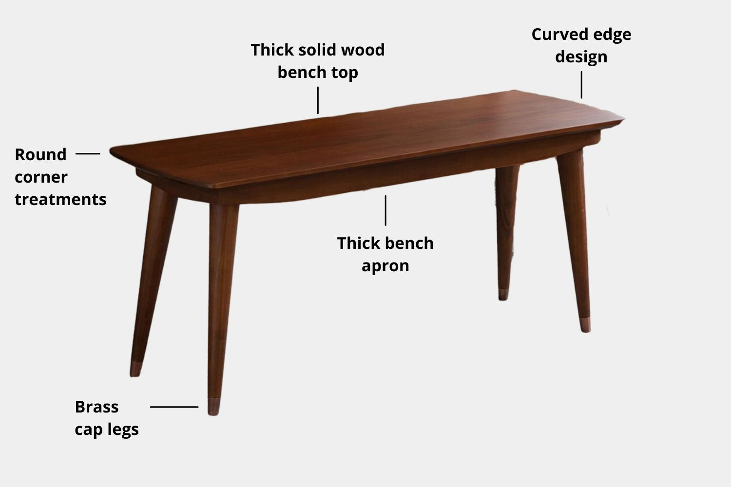 Key features for product for Tate Poplar Wood Bench