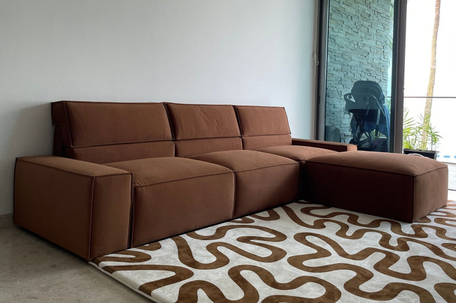 Brown fabric sample sofa