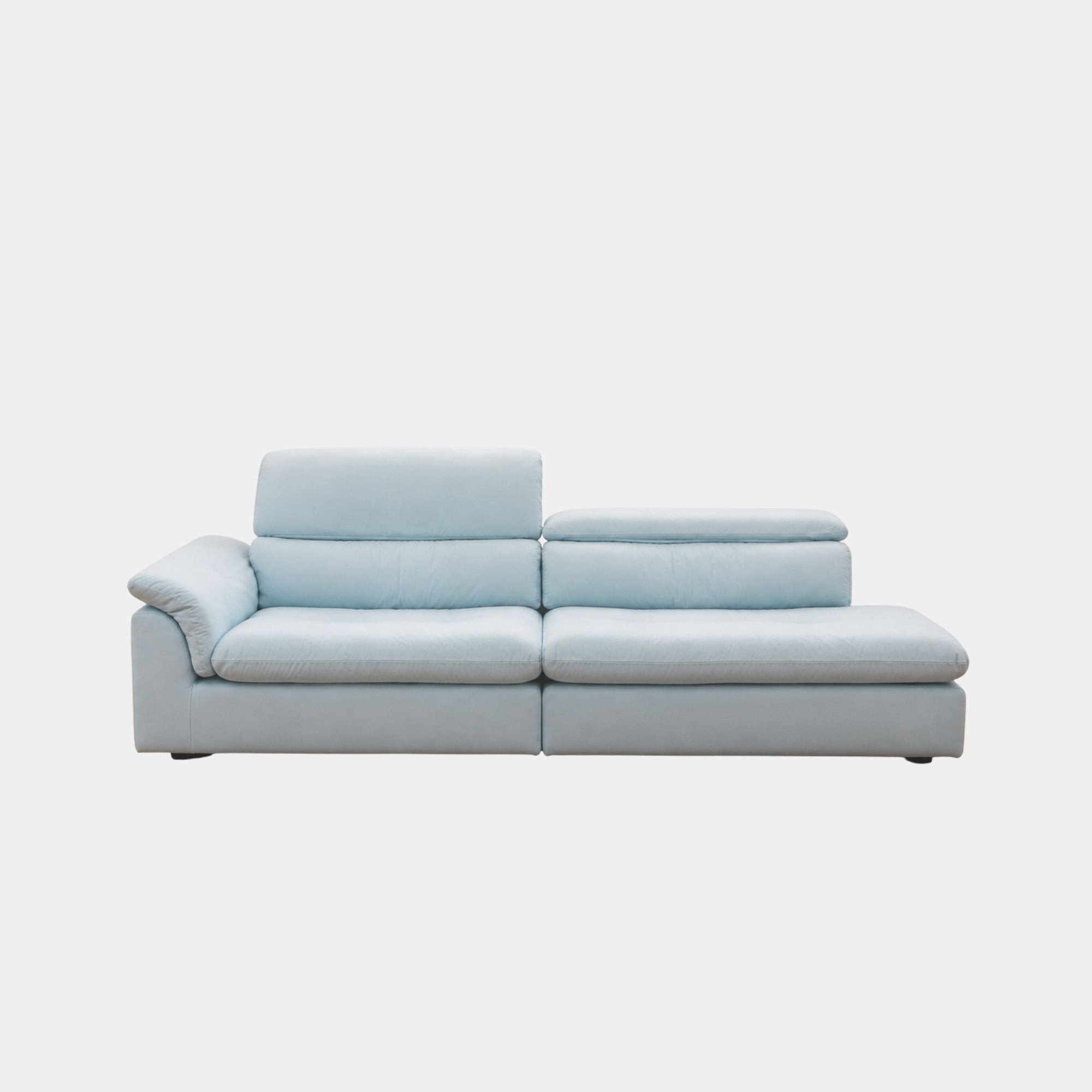Calla fabric adjustable backrest one arm sofa left blue