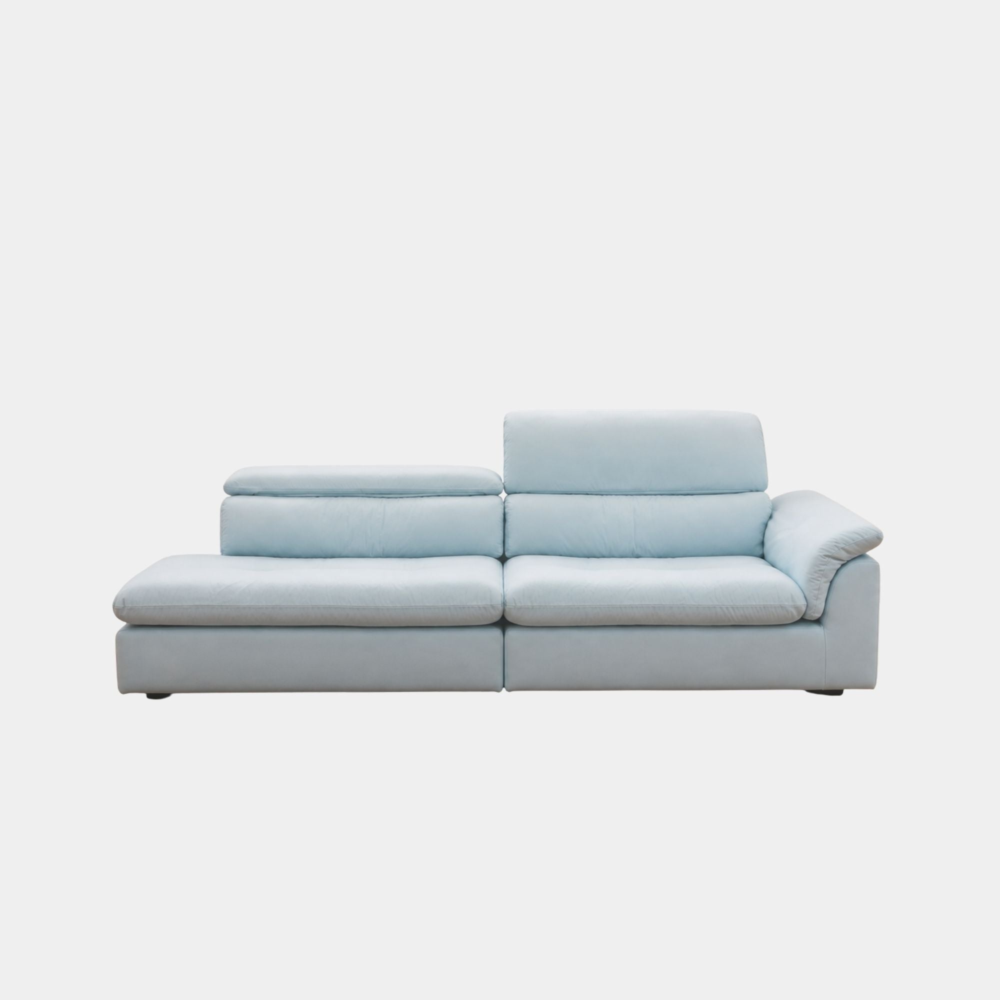Calla fabric adjustable backrest one arm sofa right blue