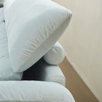 Close up view of Calla Adjustable Backrest Sofa's adjustable backrest