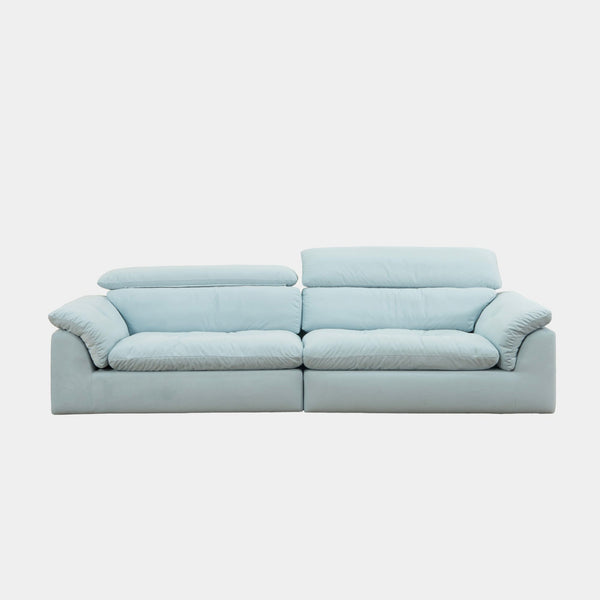 calla adjustable backrest fabric sofa blue