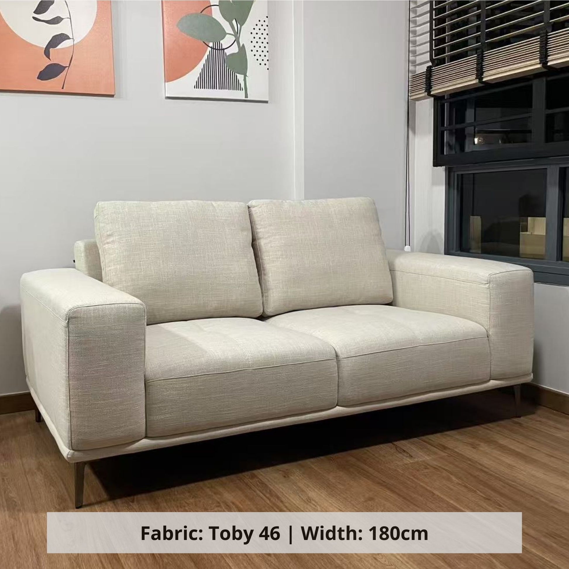 Calm 2 seater beige fabric sofa sample (Other)