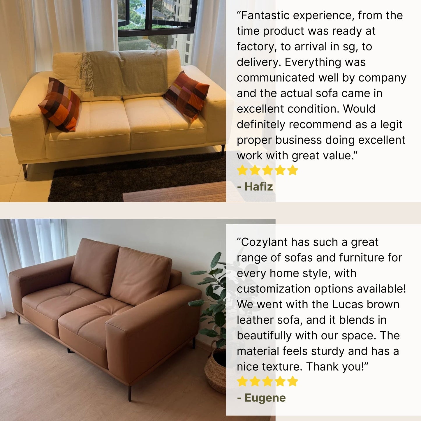 Good review for Calm fabric sofa