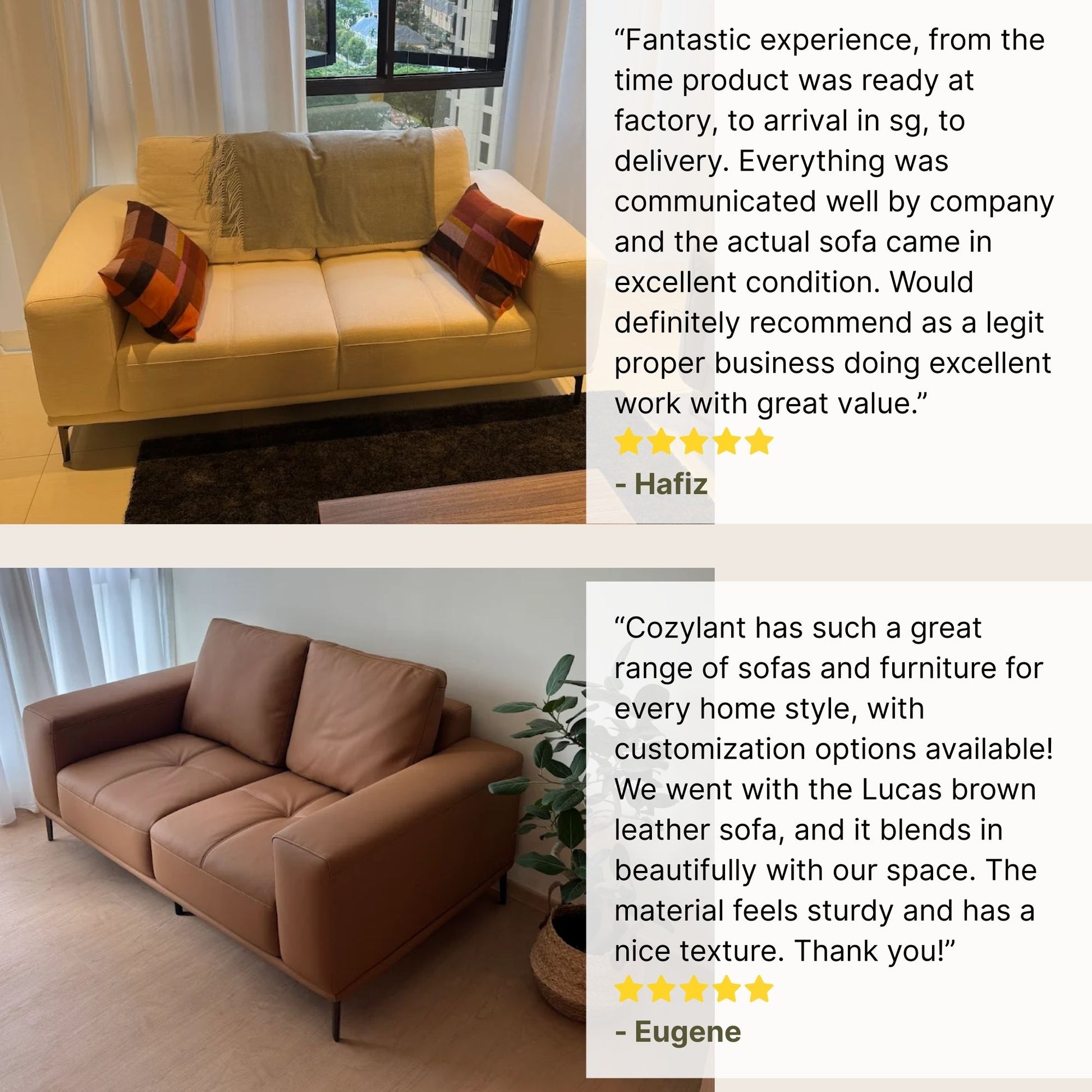Good review for Calm fabric sofa
