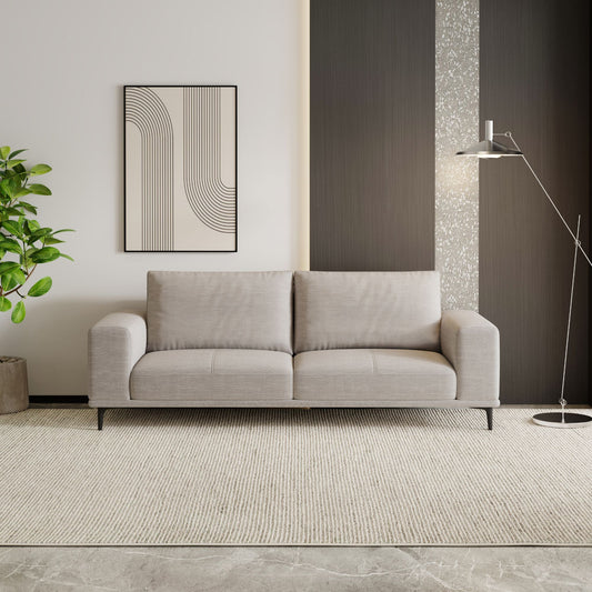 Calm grey polyester blend fabric sofa