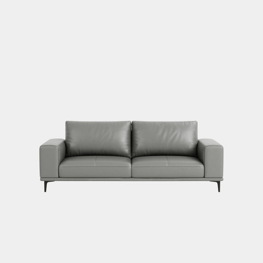 calm half leather sofa grey