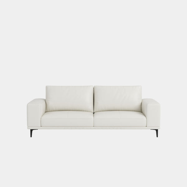 calm half leather sofa white