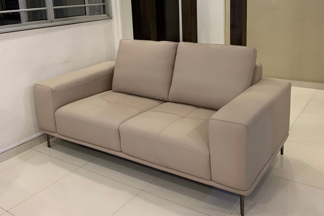 Calm Half Leather Sofa in Remy 527 pet friendly upholstery