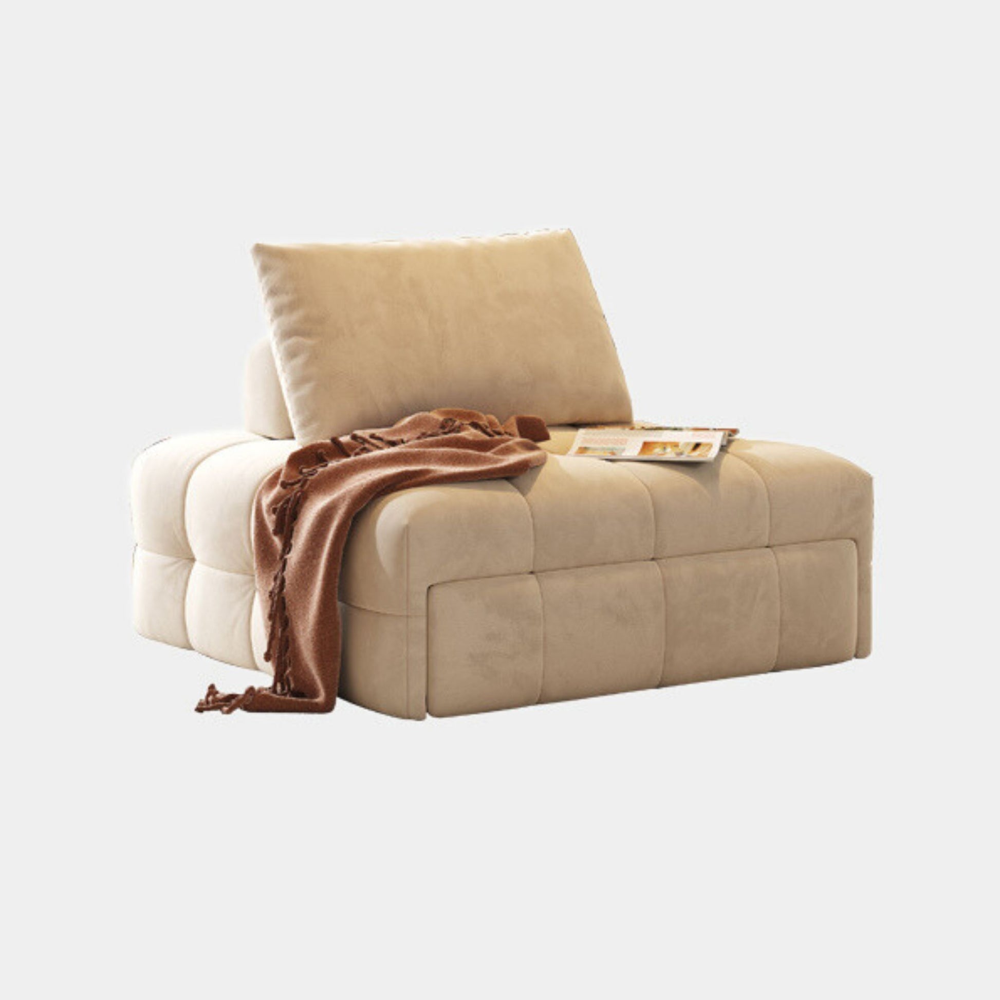Candy beige fabric sofa bed