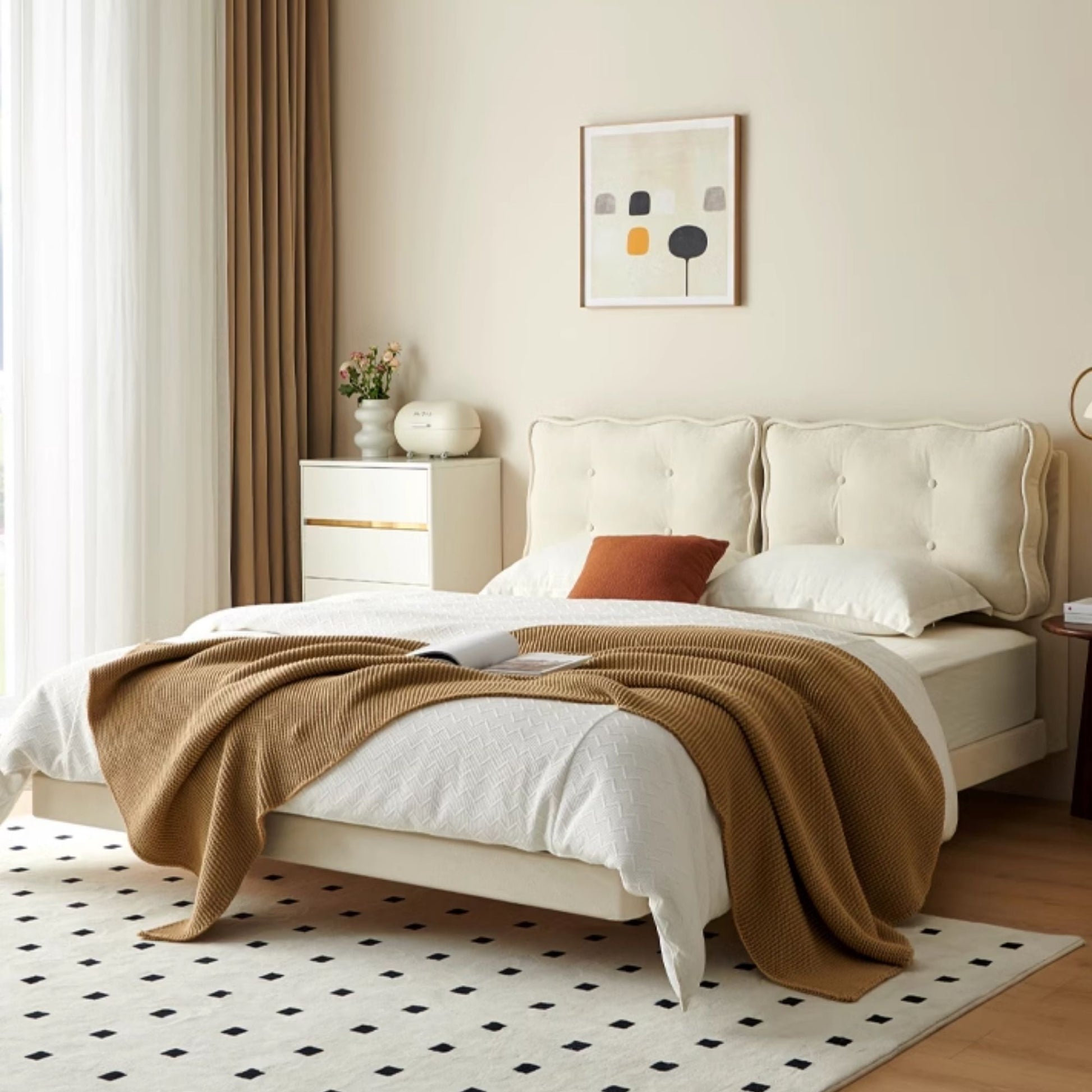 Candy fabric bed white