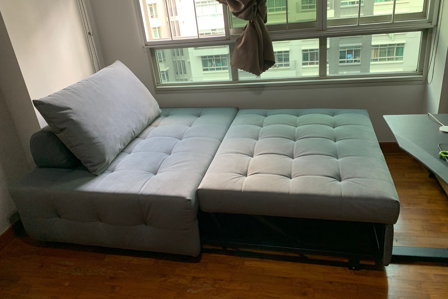 Candy 125cm dark grey fabric sofa bed in real homes