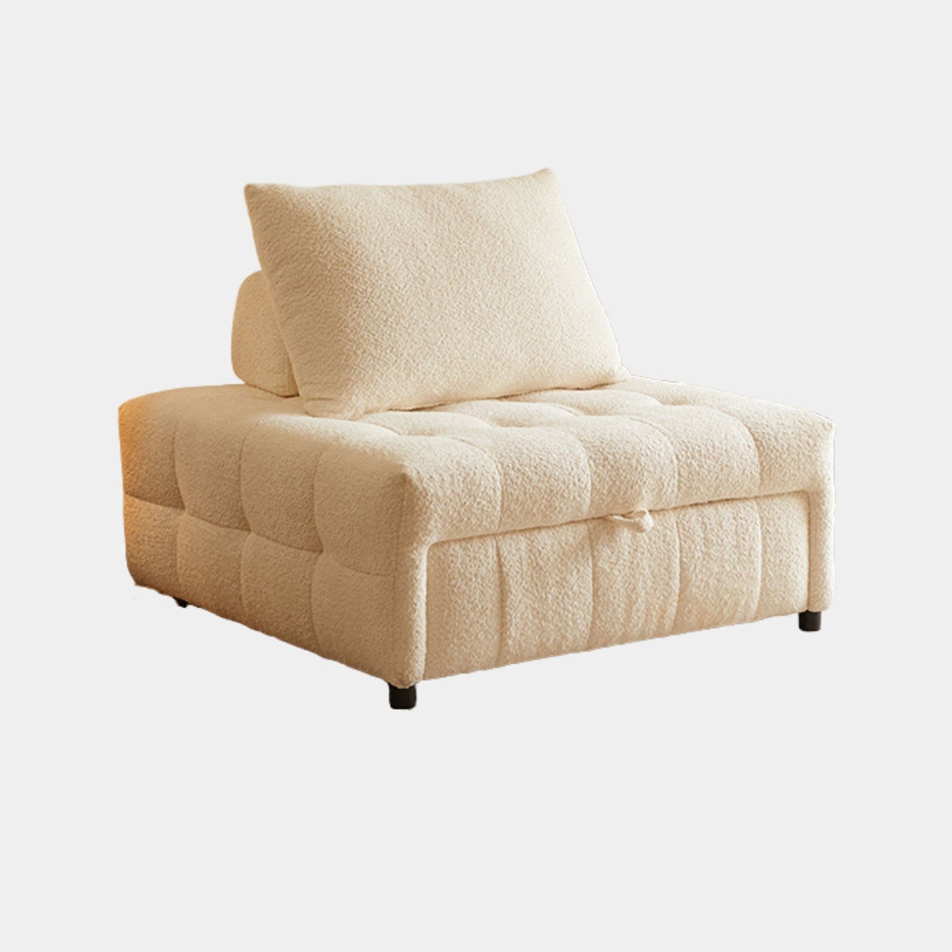 Candy white boucle fabric sofa bed