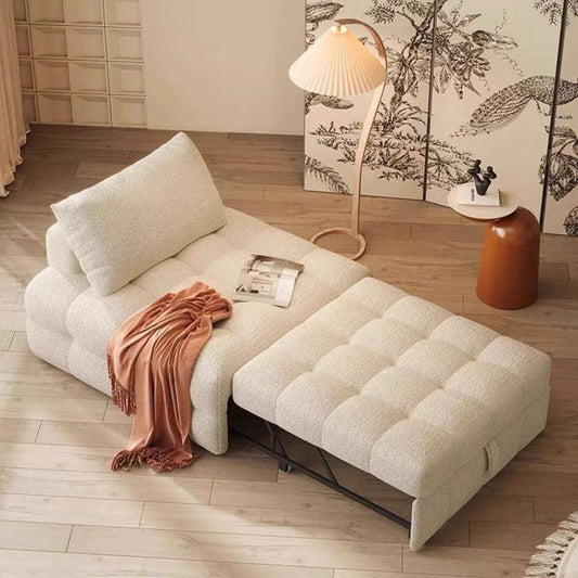 Candy white fabric sofa bed