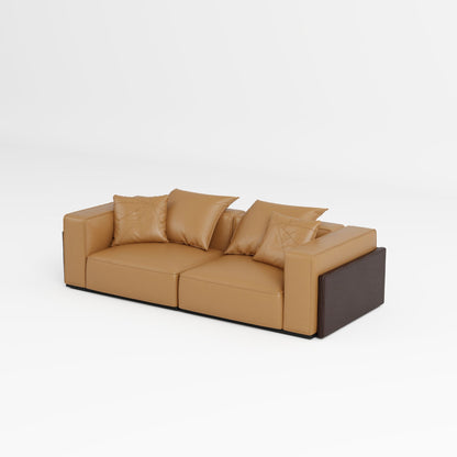 Carson brown top grain full leather sofa