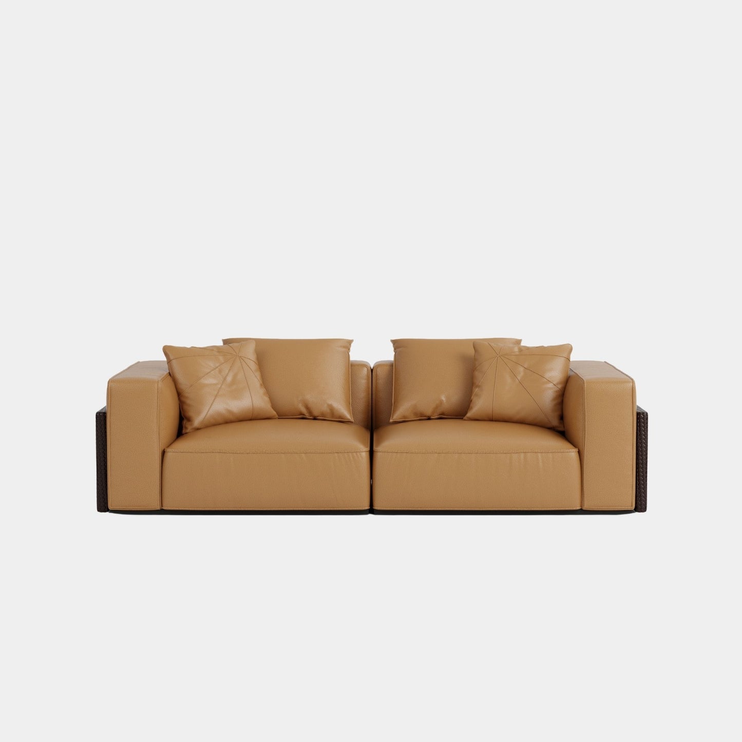 carson half leather sofa brown