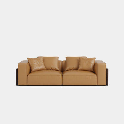 carson half leather sofa brown