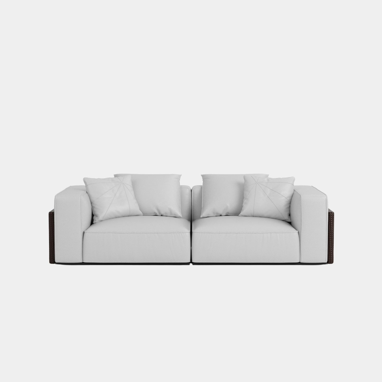 carson half leather sofa light grey