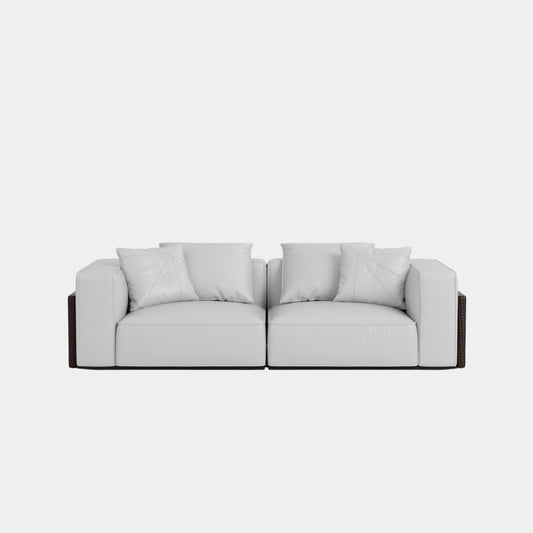 carson half leather sofa light grey