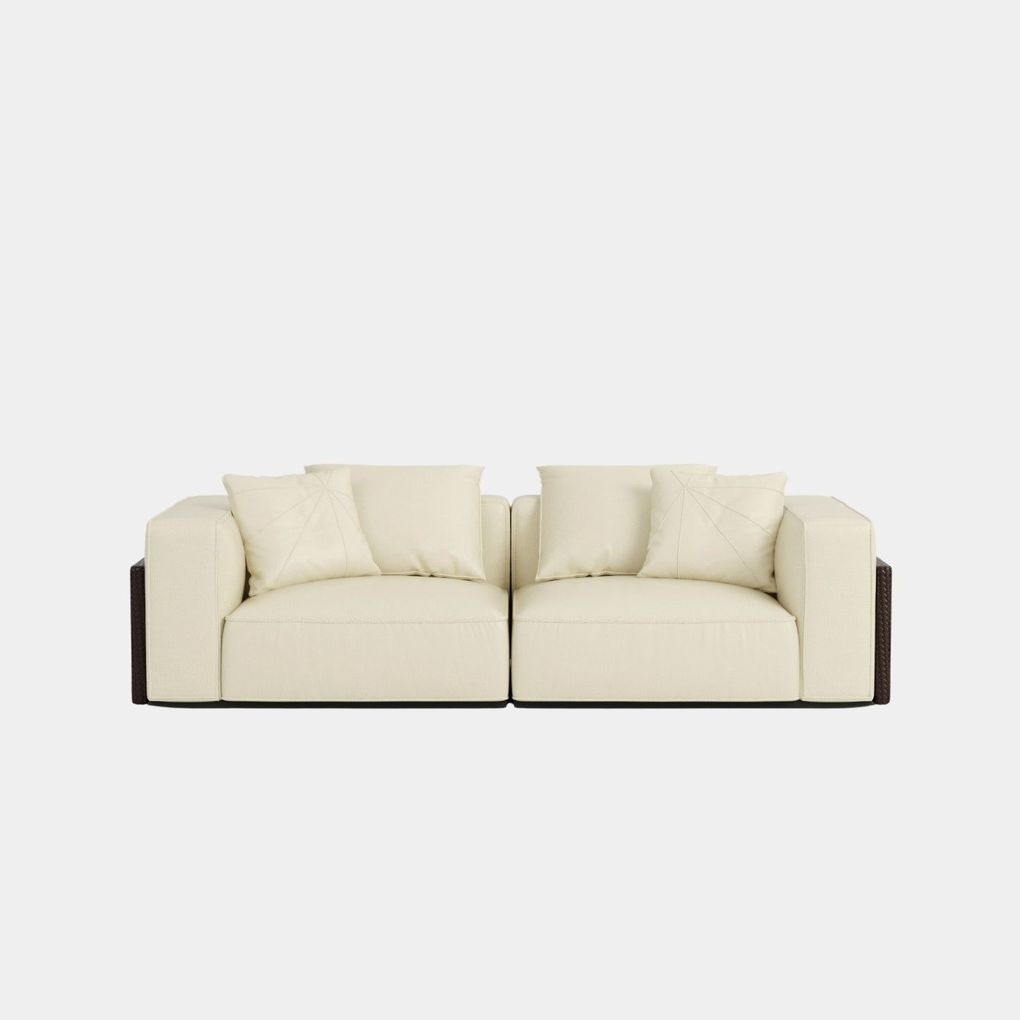 carson half leather sofa white