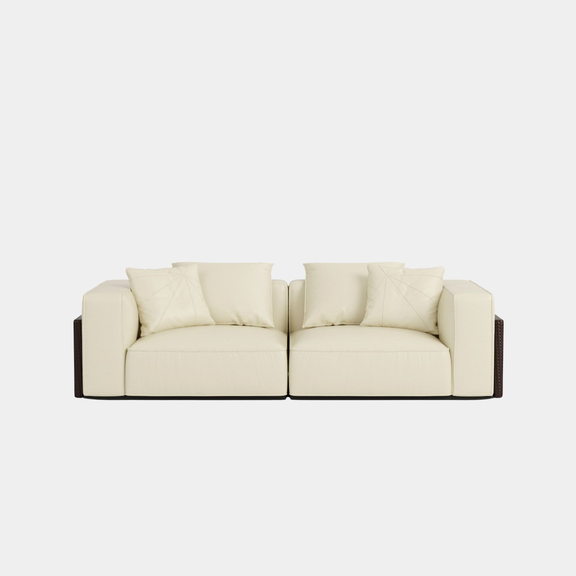 carson half leather sofa white