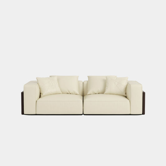 carson half leather sofa white