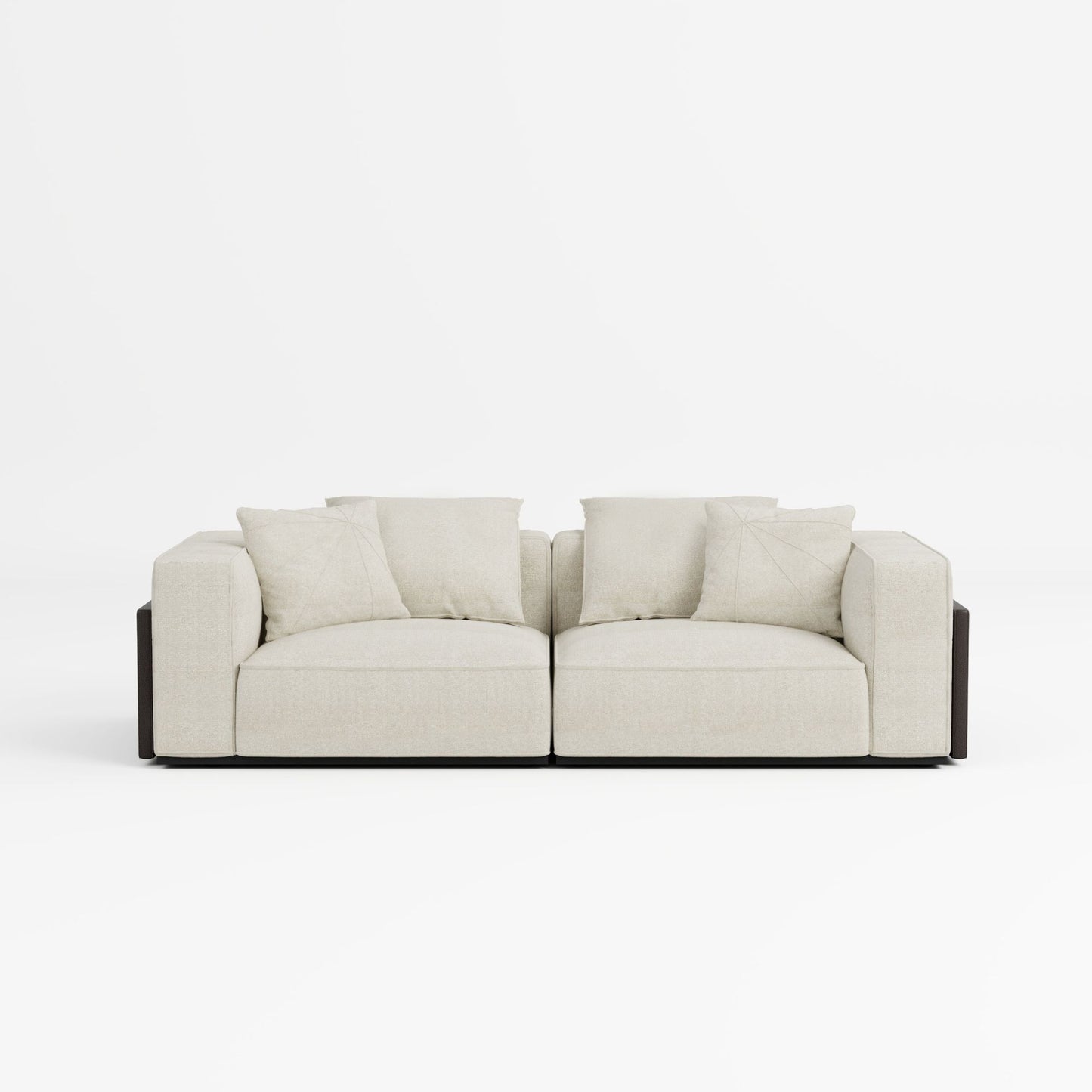 Carson white polyester blend fabric sofa