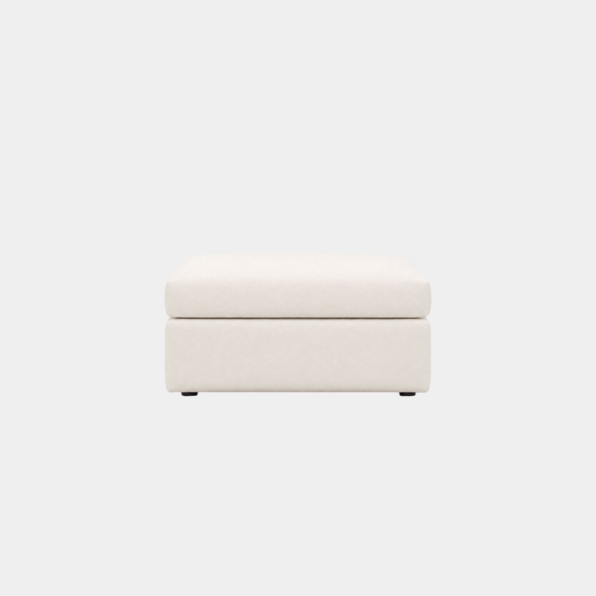 casafabric ottoman white front view