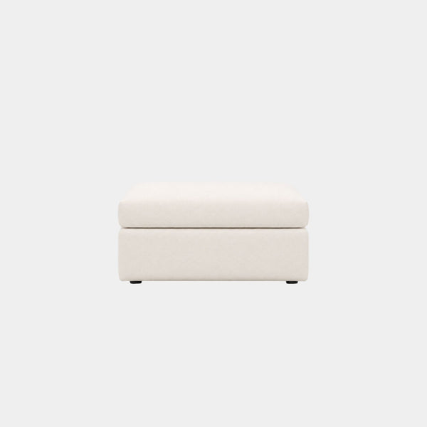 casafabric ottoman white front view