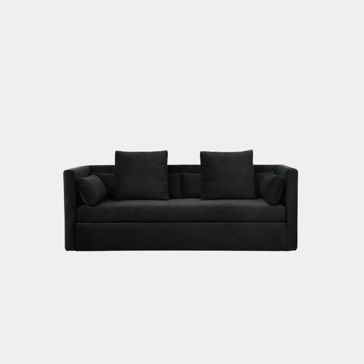 casa fabric sofa in black pet friendly velvet fabric