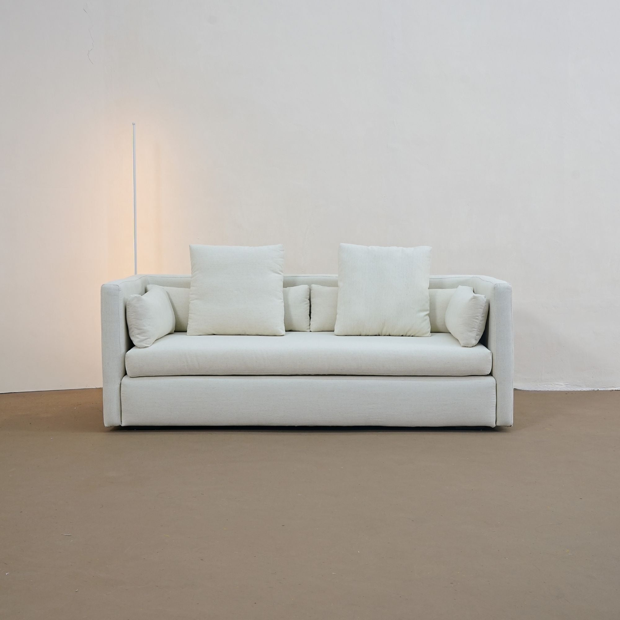 casa white fabric sofa in living room