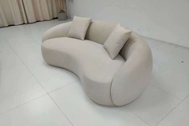 Cashew 215cm Beige Fabric Sofa Fatimah | Dec 25