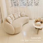 215cm Cashew 3 seater sofa in beige pet friendly fabric 