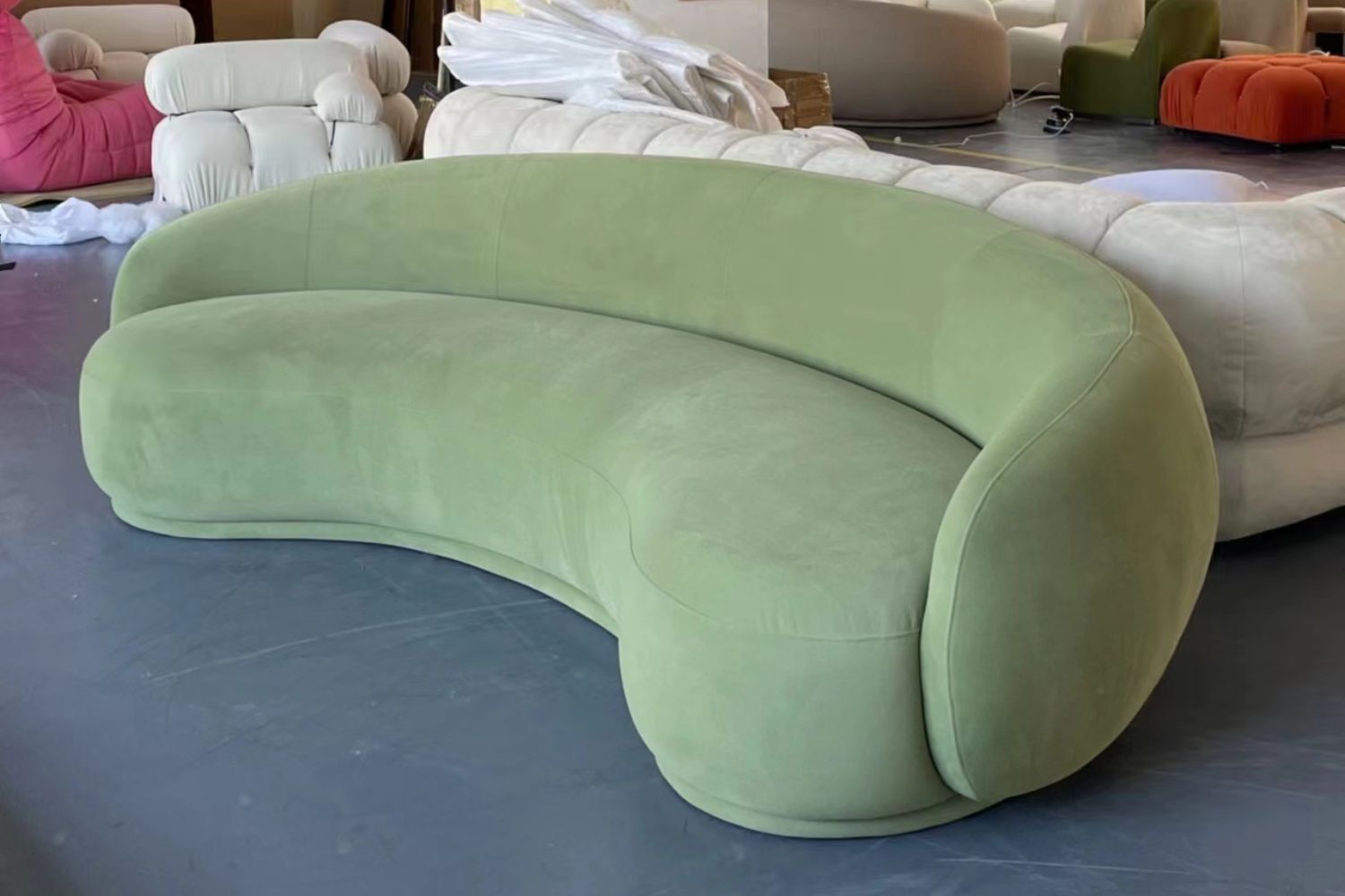 Cashew 260cm Green Fabric Sofa | Demo 4